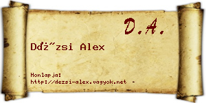 Dézsi Alex névjegykártya