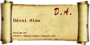 Dézsi Alex névjegykártya